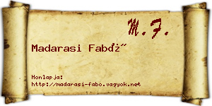 Madarasi Fabó névjegykártya